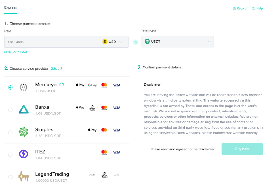 Tbitex third party fiat providers