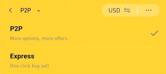Binance P2P and Express
