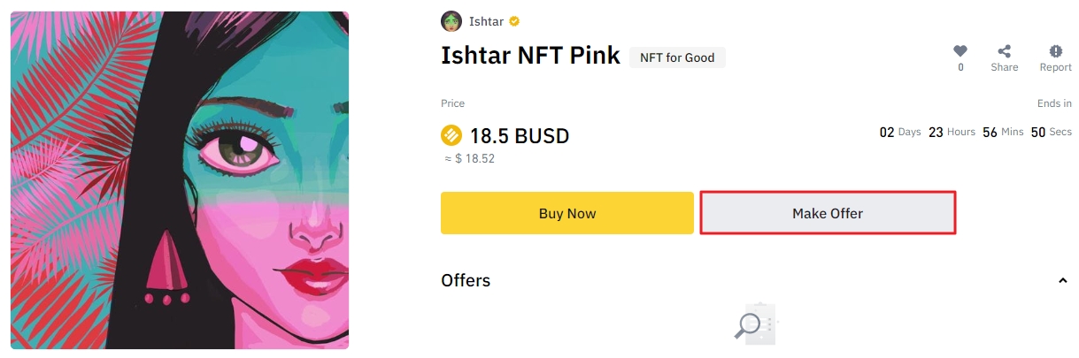 Binance NFT - Faire une offre