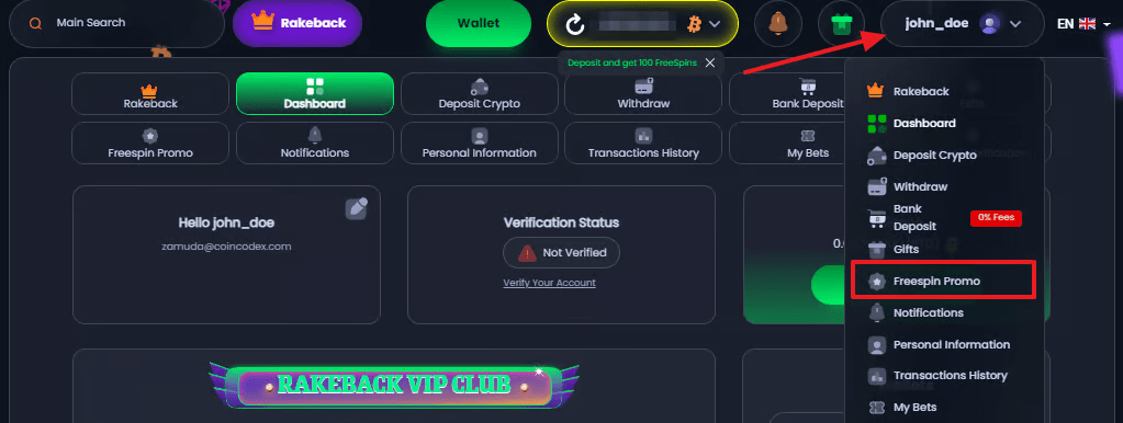 jackbit user menu