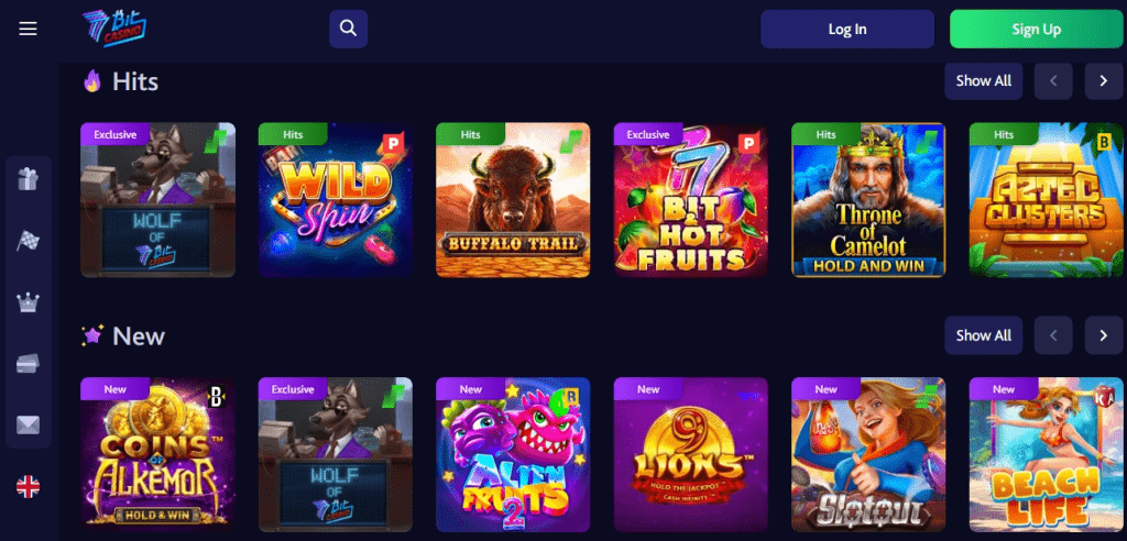 7Bit casino homepage