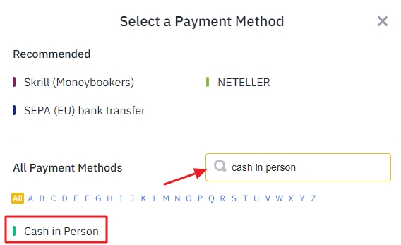 Set your Binance P2P payment method
