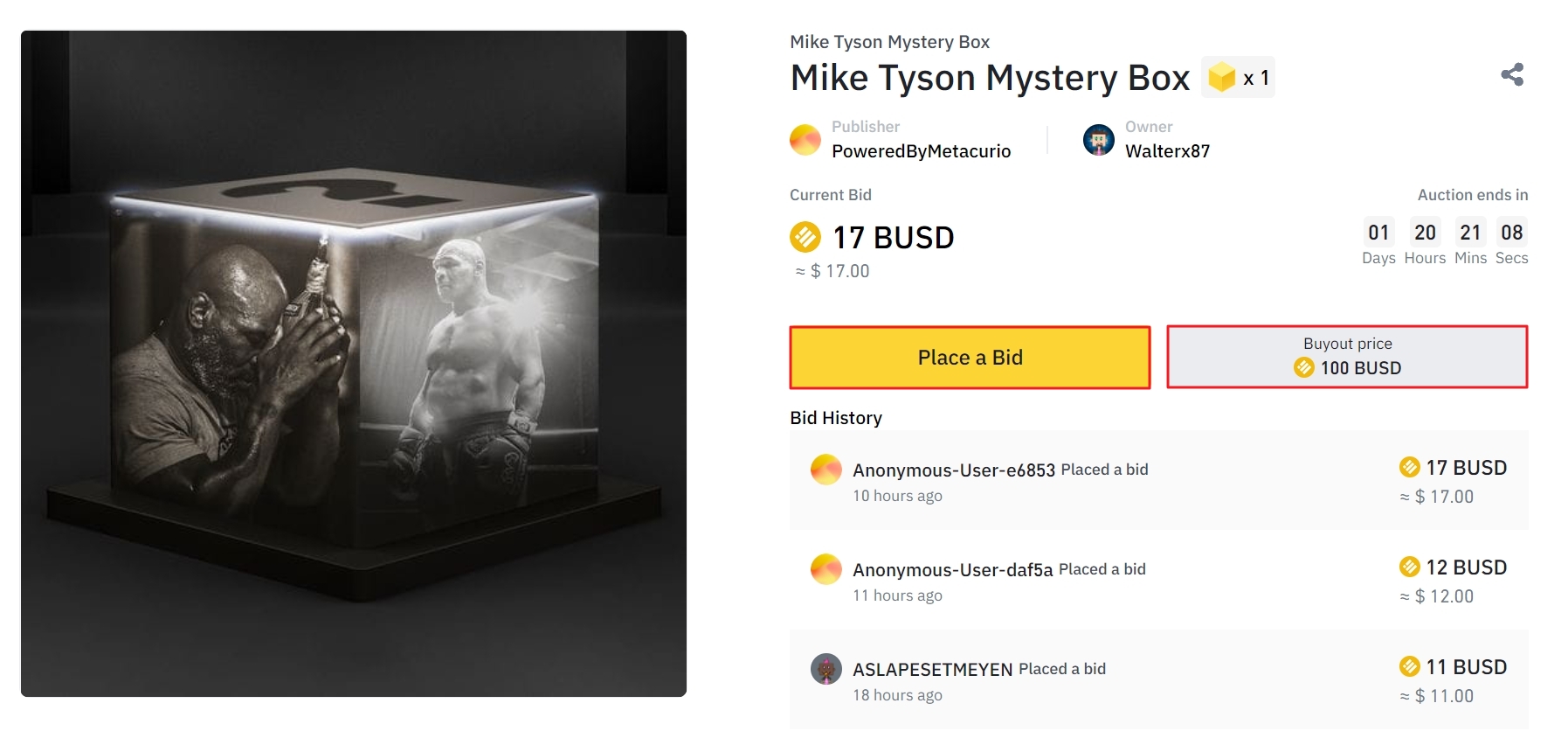 Buy 1 Bitcoin Mystery Box with Bitcoin