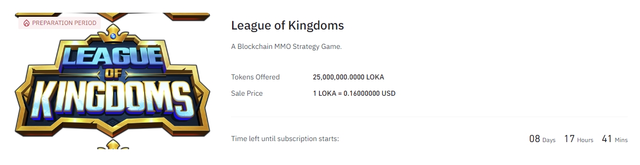 League of Kingdoms sur Binance Launchpad - Comment investir dans LOKA IEO ?