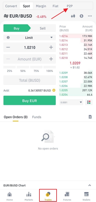How to open Binance P2P on mobile