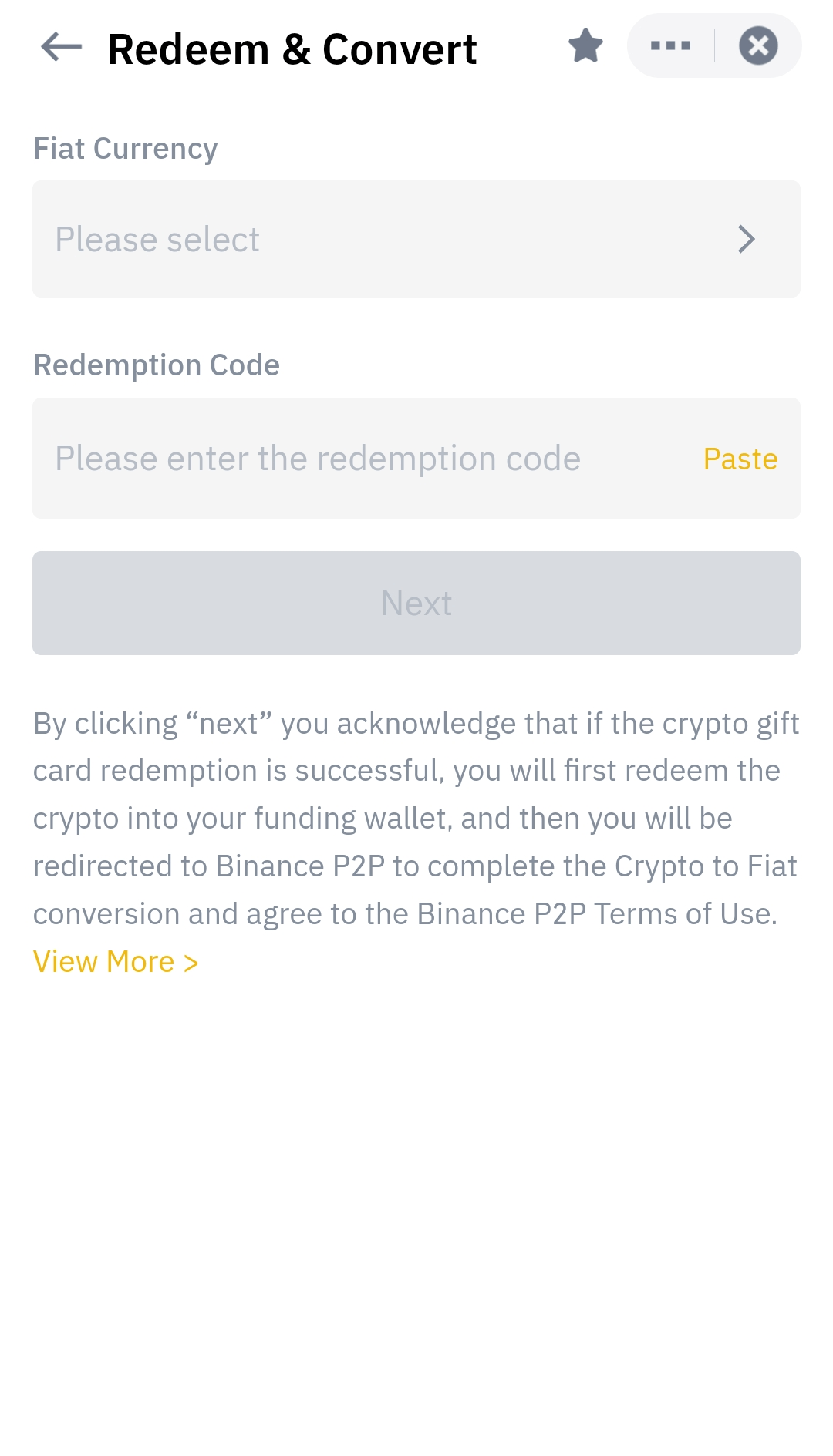 Binance redeem gift card to fiat