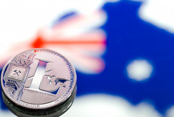 Digital coin, against the background of Australian flag