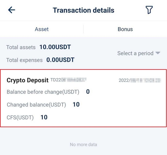 BTCC transaction details