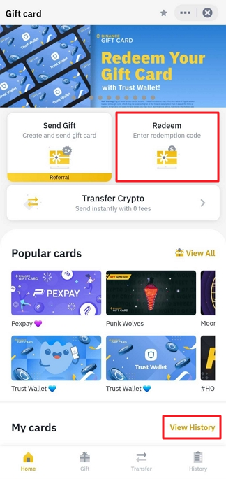 Comment échanger ou envoyer une carte-cadeau Binance