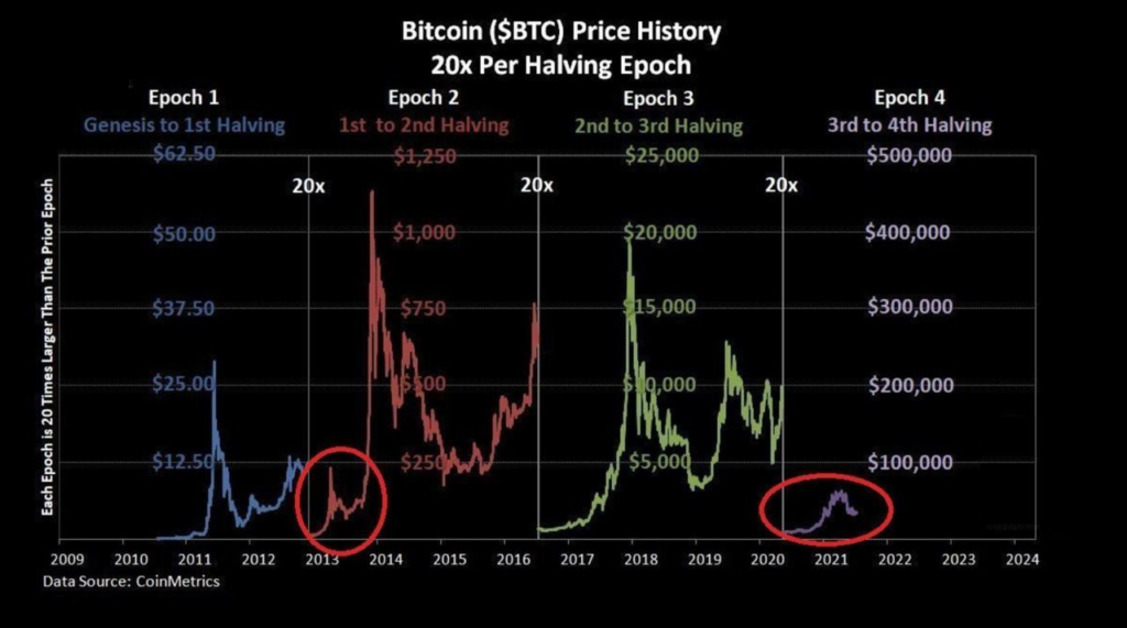 Bitcoin halving epoch price history