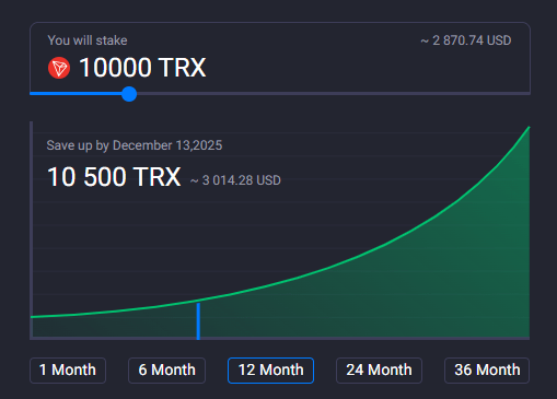 now wallet tron staking