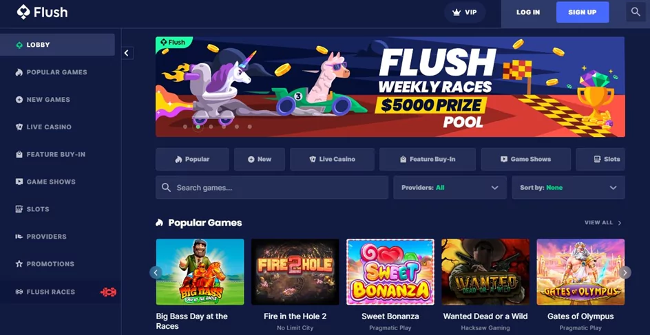 Flush Casino website