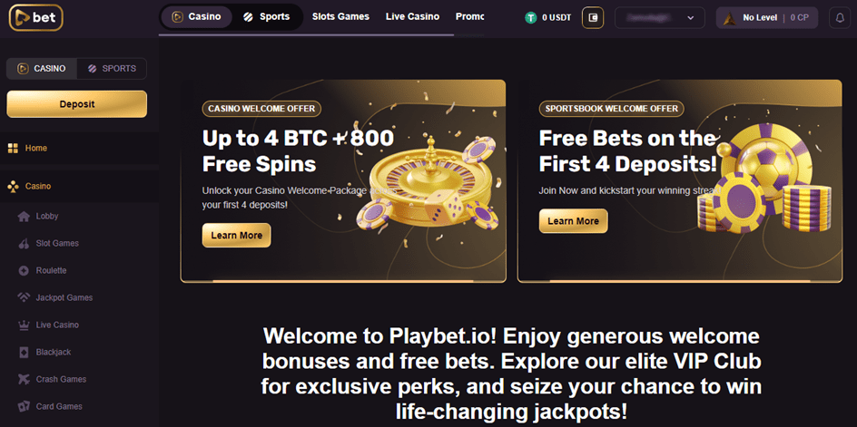 Playbet.io is one of the best crypto and Bitcoin casinos in September 2024