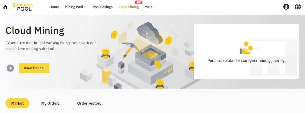 Binance Pool mining page 