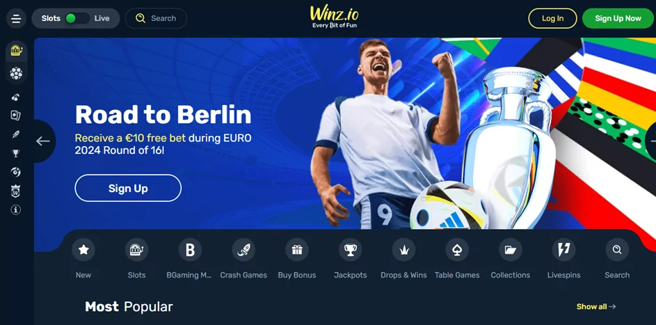 Winz.io casino website