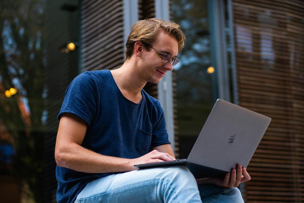 man with laptop