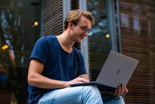 man with laptop