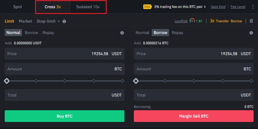 The maximum leverage level depends on the margin type – Binance offers up to 3x leverage on Cross-margin mode and up to 10x for Isolated margin positions